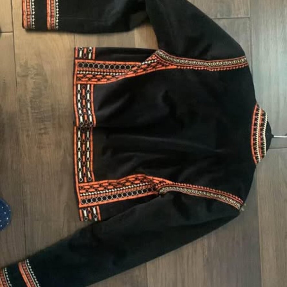 Velour Cropped Design Lab Jacket - Picture 2 of 3